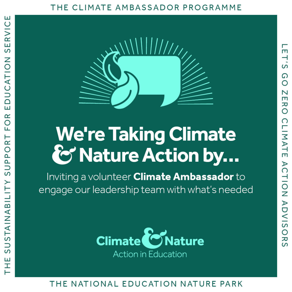 We're taking climate nature action by inviting a volunteer Climate Ambassador to engage our leadership team with what's needed.
